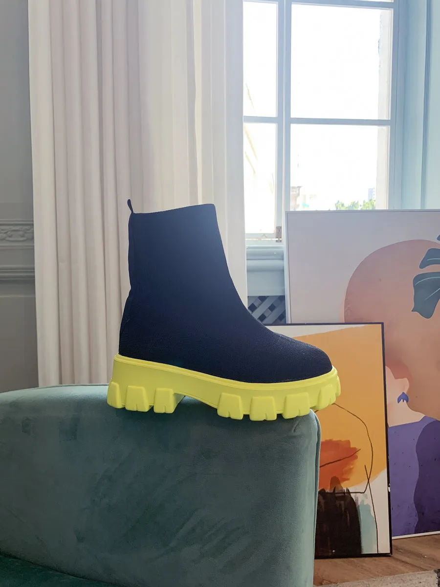 Yellow Ugly Sole Sock Boots