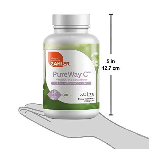 zahlers Kosher Pureway-C 500 mg Vitamina C – 120 Cápsulas