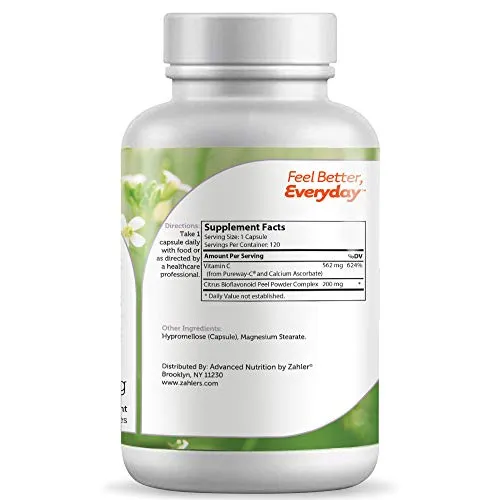 zahlers Kosher Pureway-C 500 mg Vitamina C – 120 Cápsulas